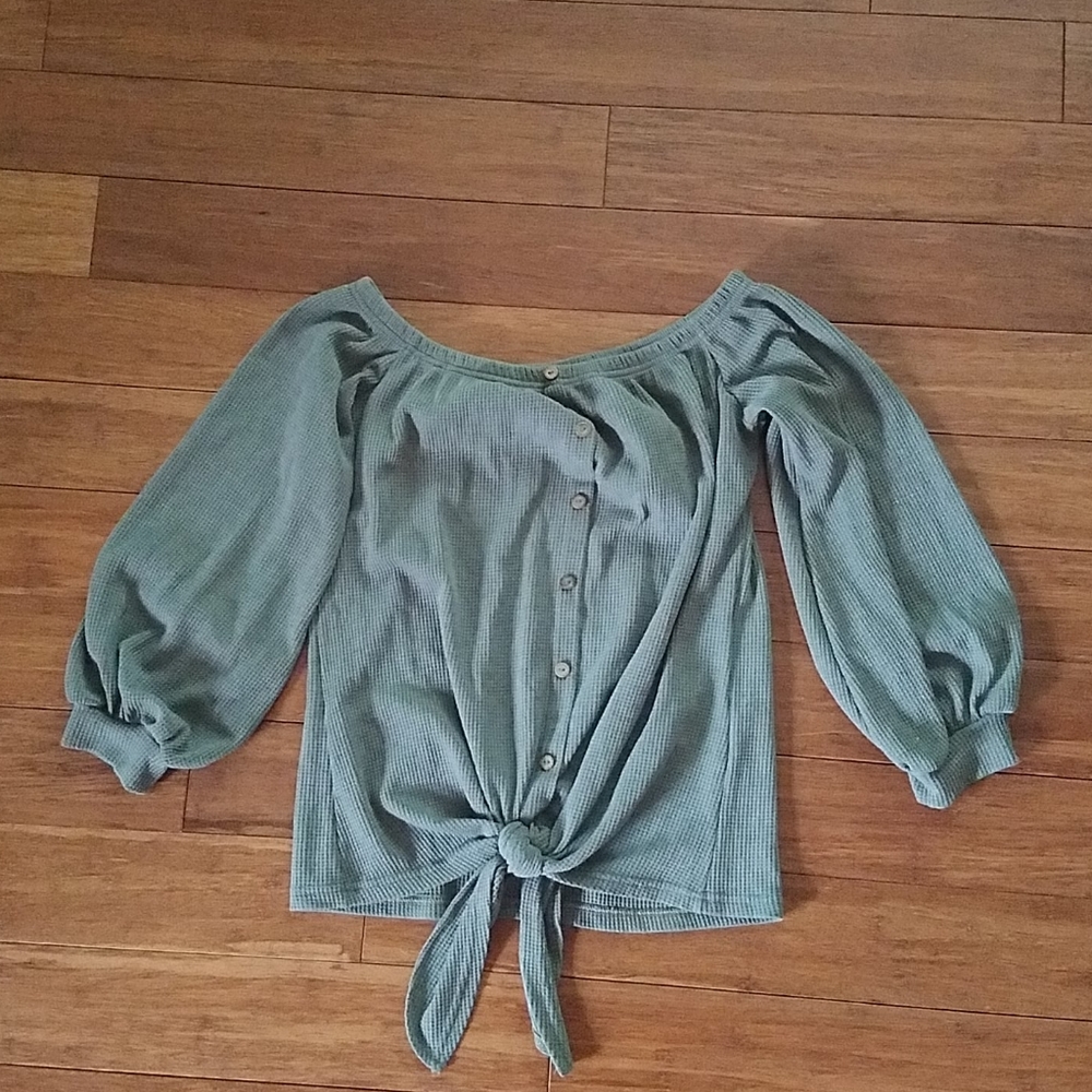 Green waffle top